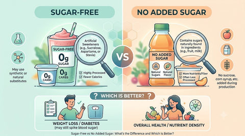 Sugar-Free vs No Added Sugar: What's the Difference and Which Is Better?